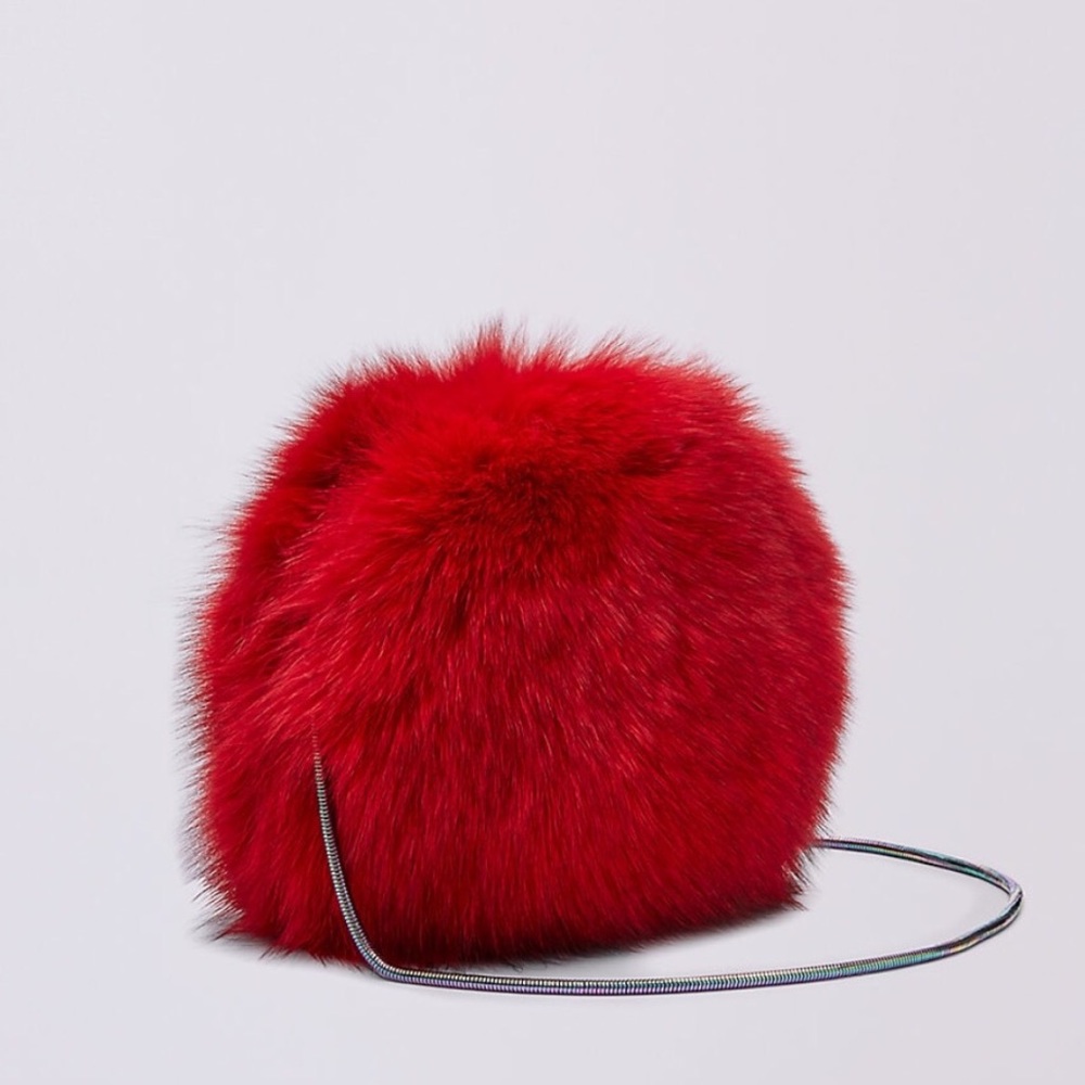 Red DVF Diane von Furstenberg puff mini bag